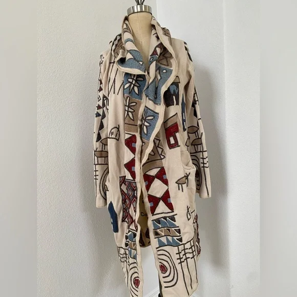 Johnny Was Biya Cream/ Ecru Kate Hooded Duster - Picture 1 of 5